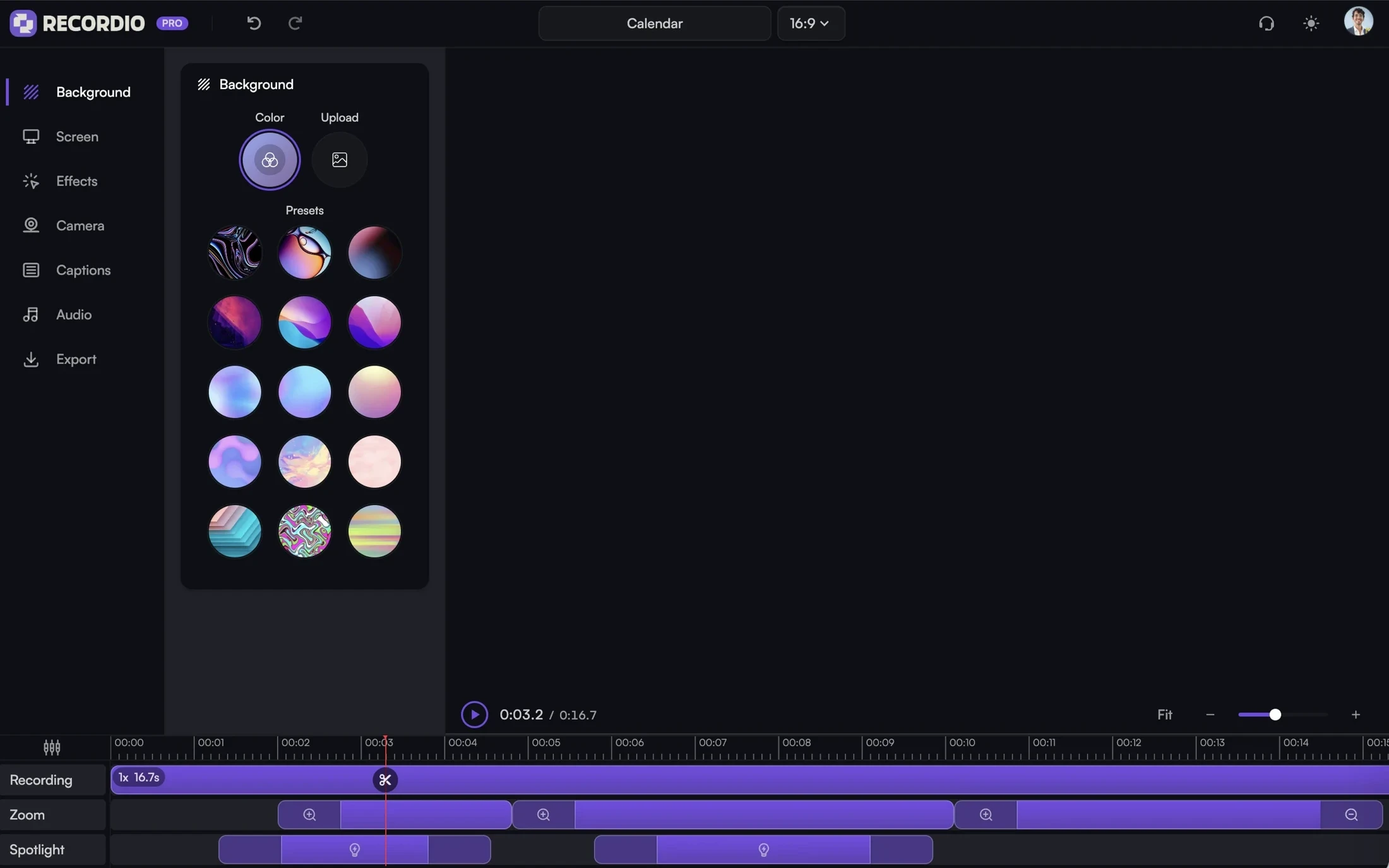 Recordio editor interface