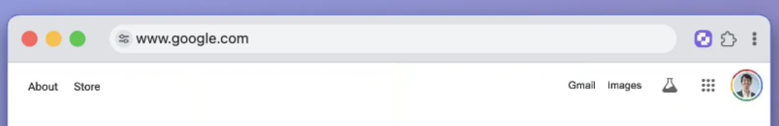 Chrome toolbar after — clean, simplified toolbar by Recordio
